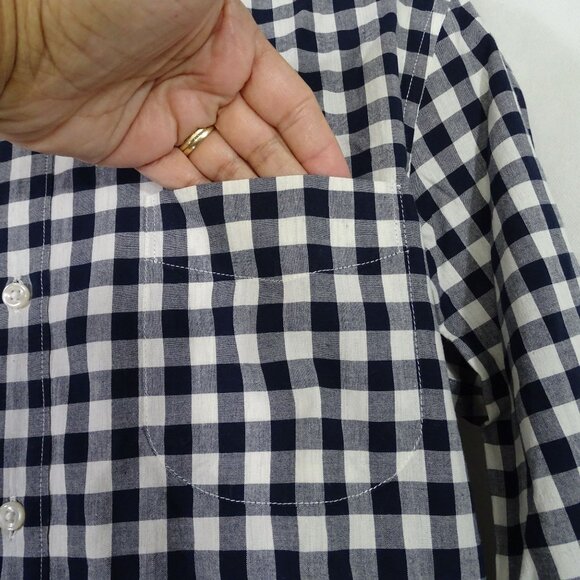 J Crew Slim Fit Blue Gingham Check Plaid Button Down Shirt Men Size M Long Slv - Picture 6 of 13